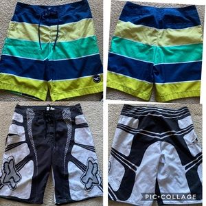 Men’s Hollister and Fox swimming trunks